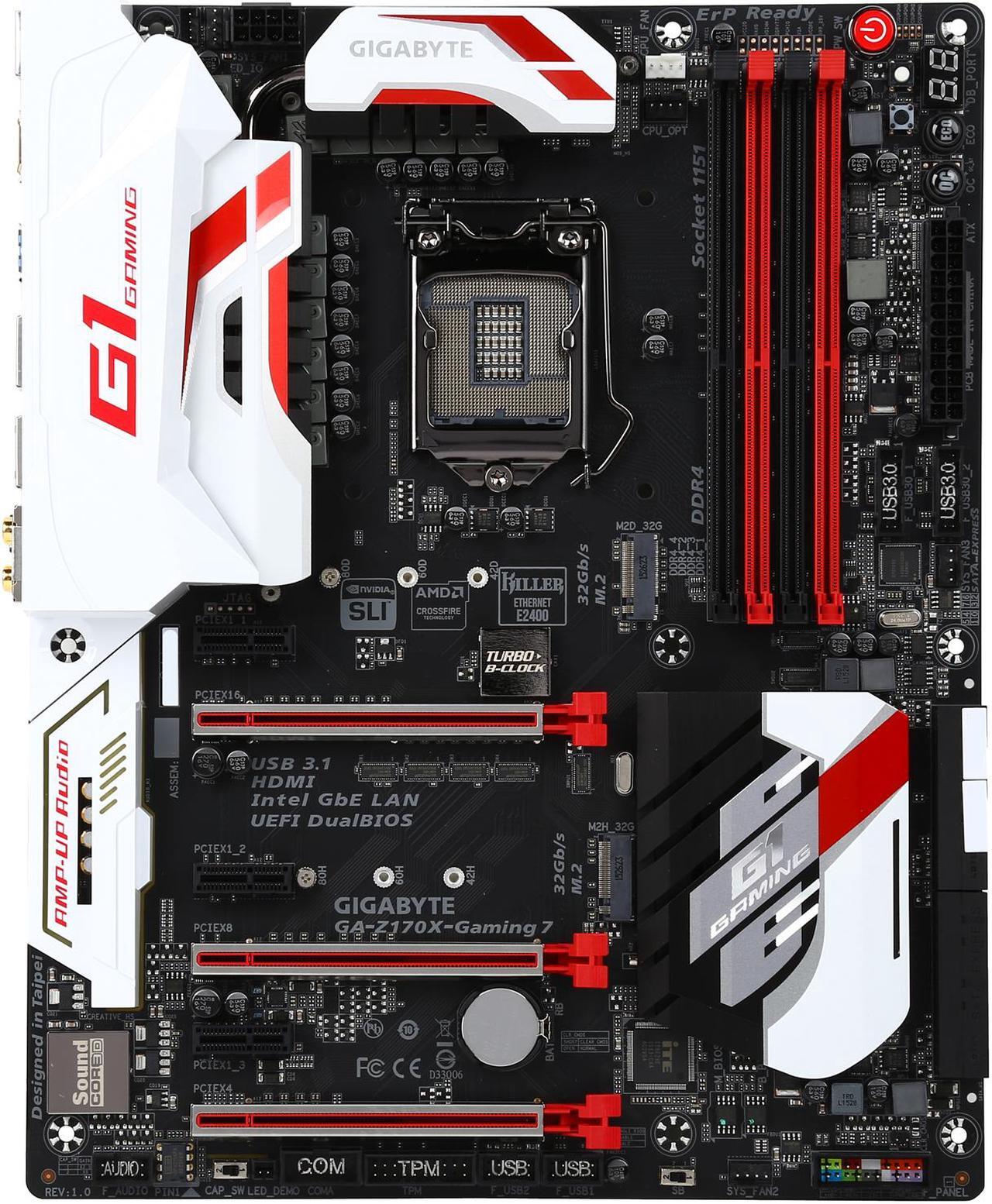 Alt view image 4 of 5 - GIGABYTE G1 Gaming GA-Z170X-Gaming 7 (rev. 1.0) LGA 1151 Intel Z170 HDMI USB 3.1 USB 3.0 ATX Intel Motherboard