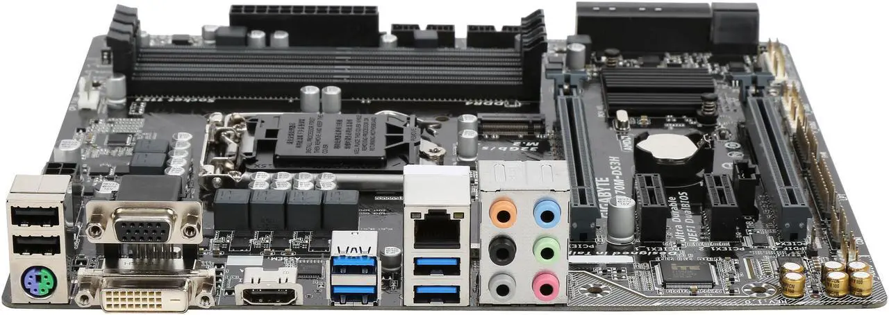 Alt view image 3 of 5 - GIGABYTE GA-H170M-DS3H (rev. 1.0) LGA 1151 Intel H170 HDMI USB 3.0 Micro ATX Intel Motherboard