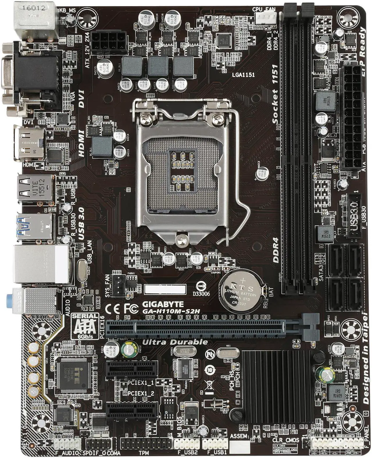 PLACA-MAE GIGABYTE INTEL LGA1151 MICRO ATX - DDR3 - GA-H110M-S2H - Escorrega O Preço - Foto 7