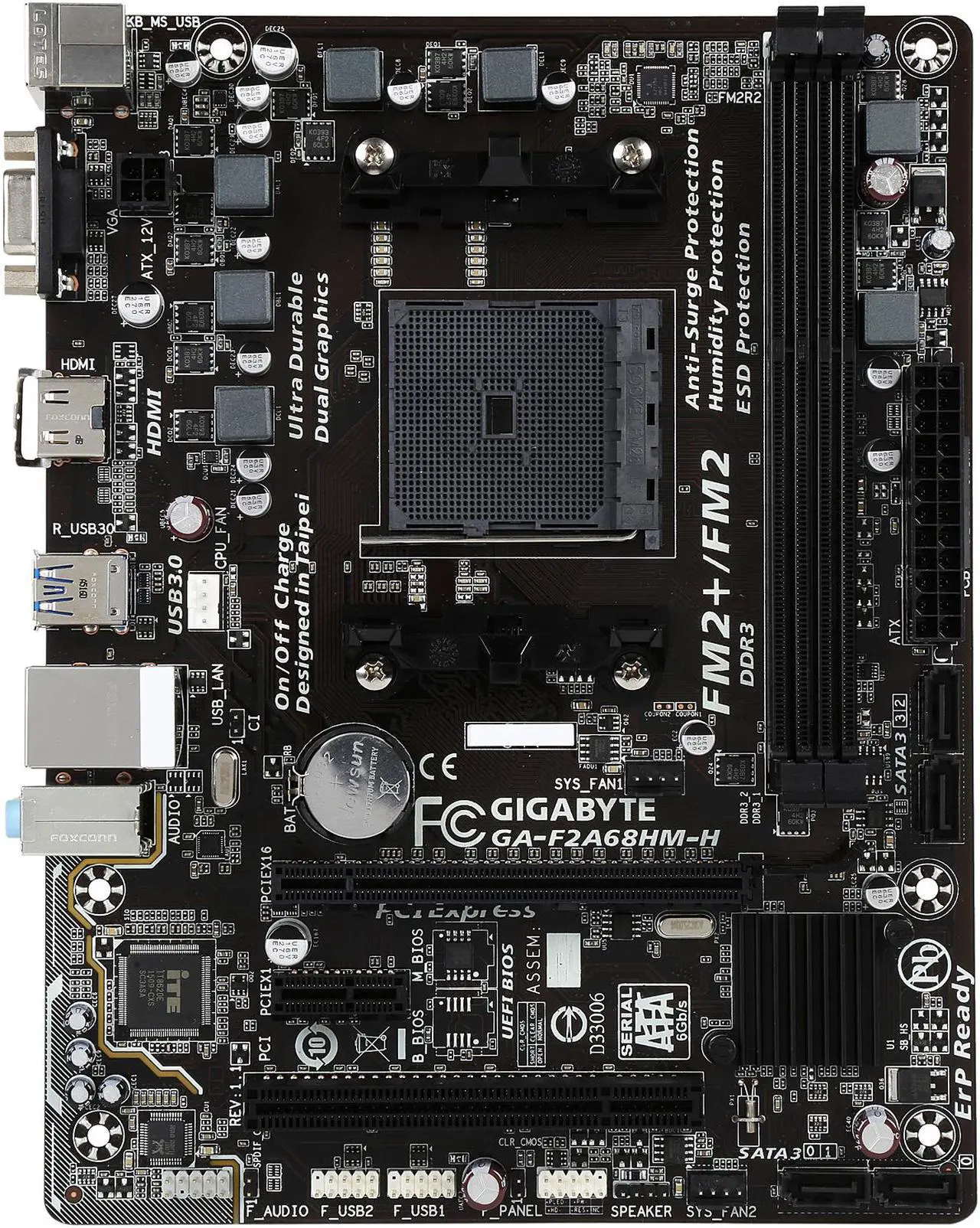 Alt view image 4 of 5 - GIGABYTE GA-F2A68HM-H FM2+ AMD A68H USB 3.0 HDMI Micro ATX Motherboards - AMD