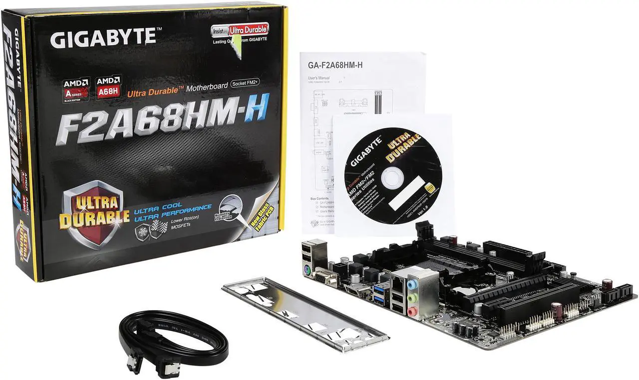 Alt view image 6 of 5 - GIGABYTE GA-F2A68HM-H FM2+ AMD A68H USB 3.0 HDMI Micro ATX Motherboards - AMD