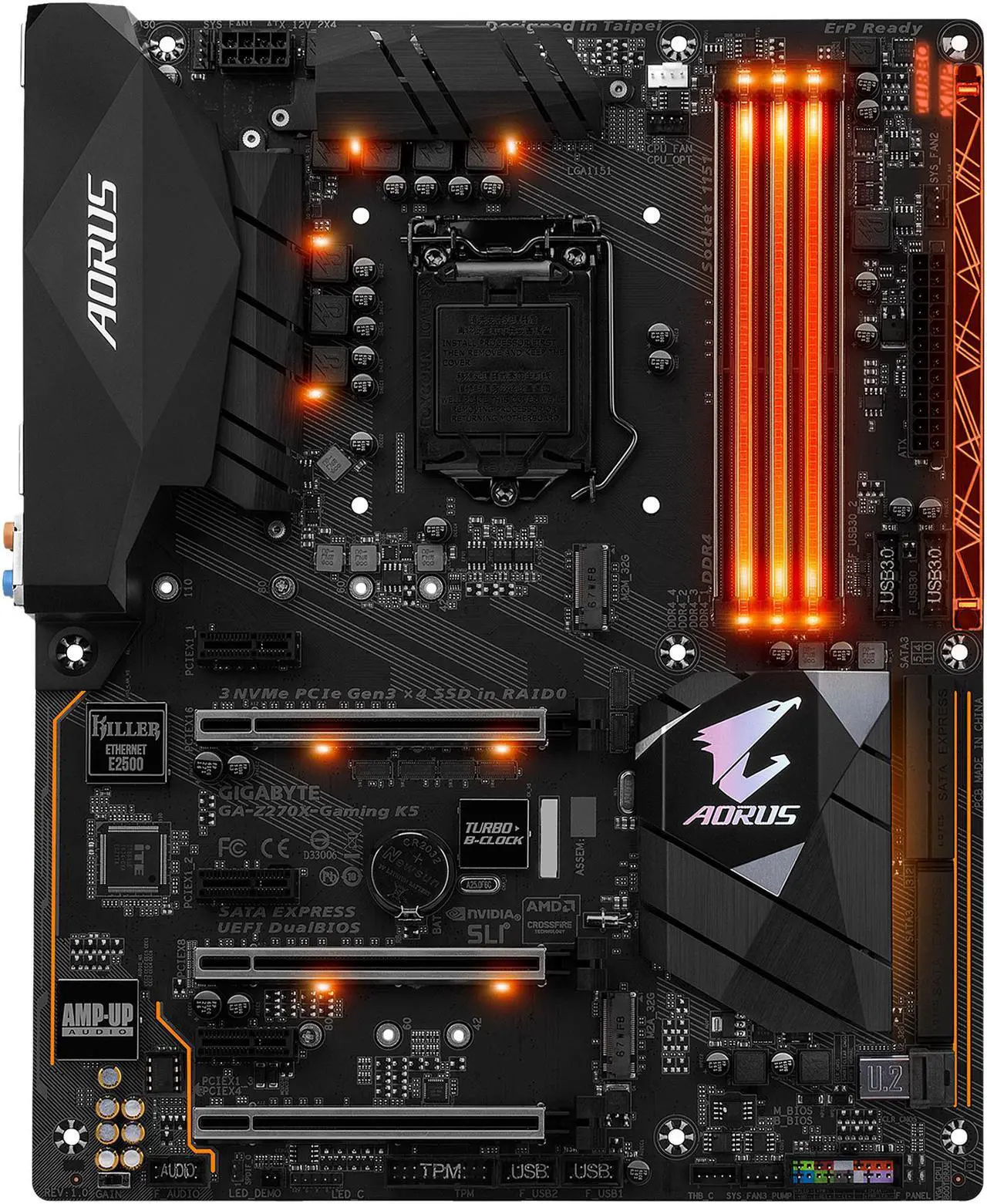 Main image of GIGABYTE AORUS GA-Z270X-Gaming K5 (rev. 1.0) LGA 1151 Intel Z270 HDMI USB 3.1 ATX Intel Motherboard
