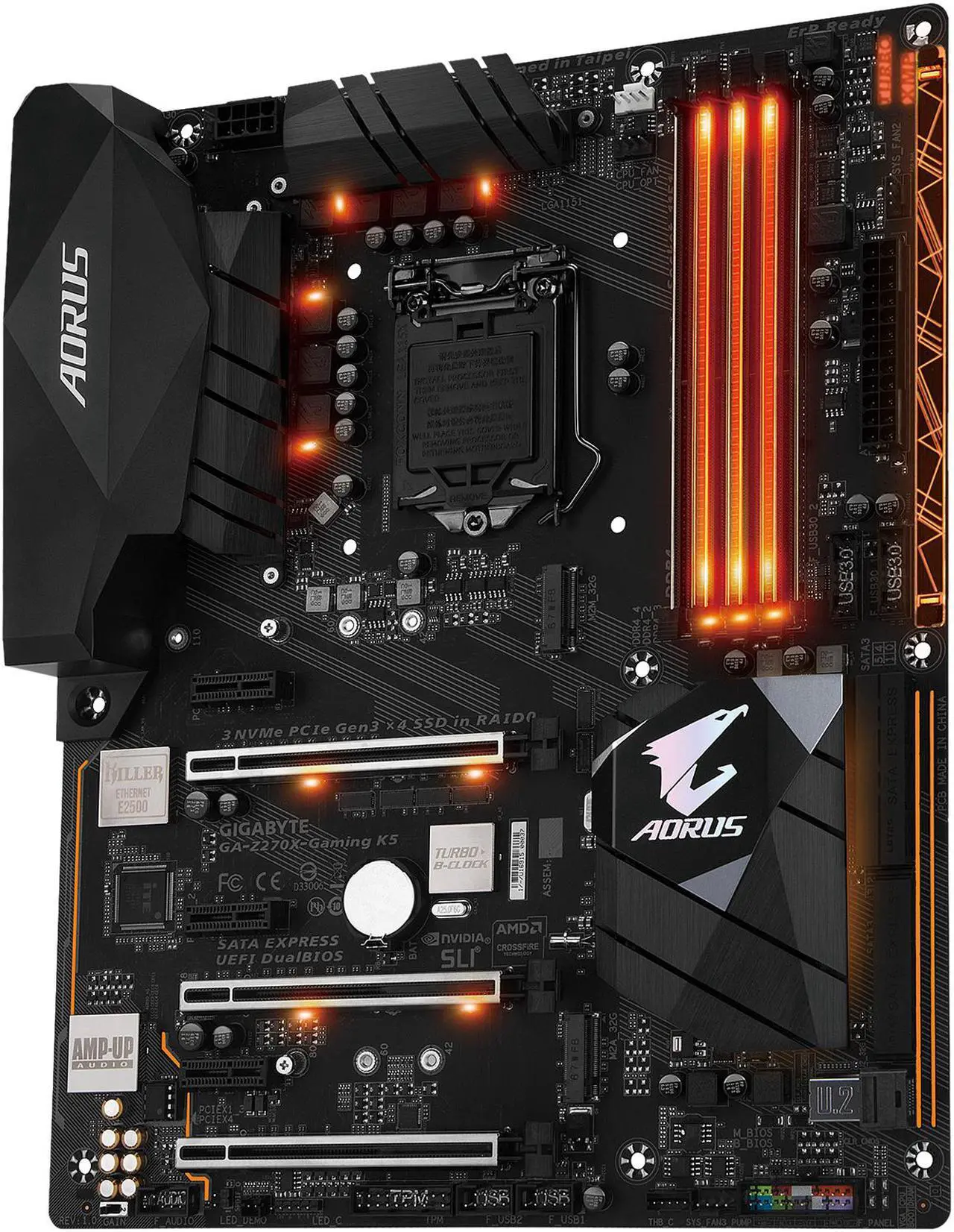 Alt view image 2 of 5 - GIGABYTE AORUS GA-Z270X-Gaming K5 (rev. 1.0) LGA 1151 Intel Z270 HDMI USB 3.1 ATX Intel Motherboard