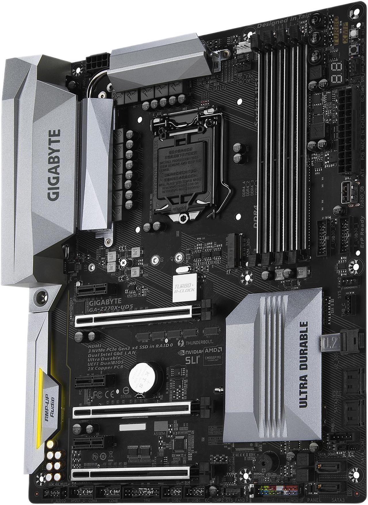 Alt view image 2 of 5 - GIGABYTE GA-Z270X-UD5 (rev. 1.0) LGA 1151 Intel Z270 HDMI SATA 6Gb/s USB 3.1 ATX Motherboards - Intel
