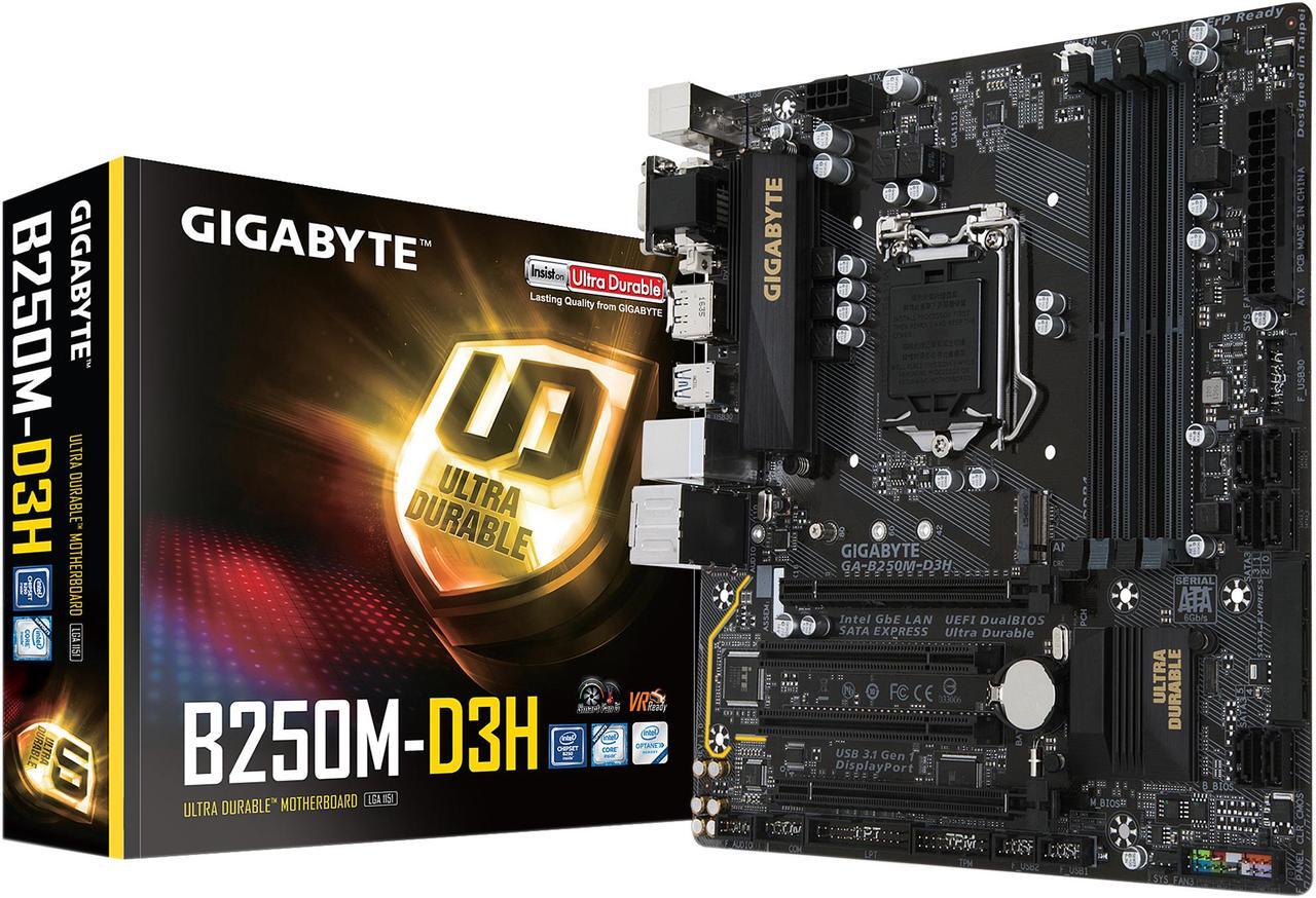 Alt view image 5 of 5 - GIGABYTE GA-B250M-D3H (rev. 1.0) LGA 1151 Intel B250 HDMI USB 3.1 Micro ATX Motherboards - Intel