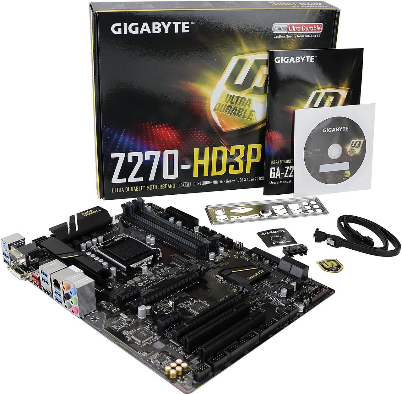 Alt view image 5 of 6 - GIGABYTE GA-Z270-HD3P (rev. 1.0) LGA 1151 Intel Z270 HDMI SATA 6Gb/s USB 3.1 ATX Motherboards - Intel