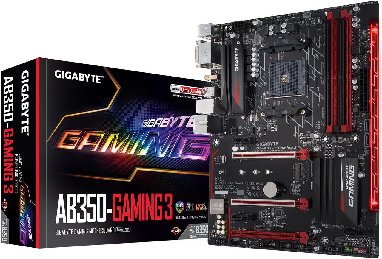 Alt view image 5 of 5 - GIGABYTE GA-AB350-GAMING 3 (rev. 1.0) AM4 AMD B350 USB 3.1 HDMI ATX AMD Motherboard