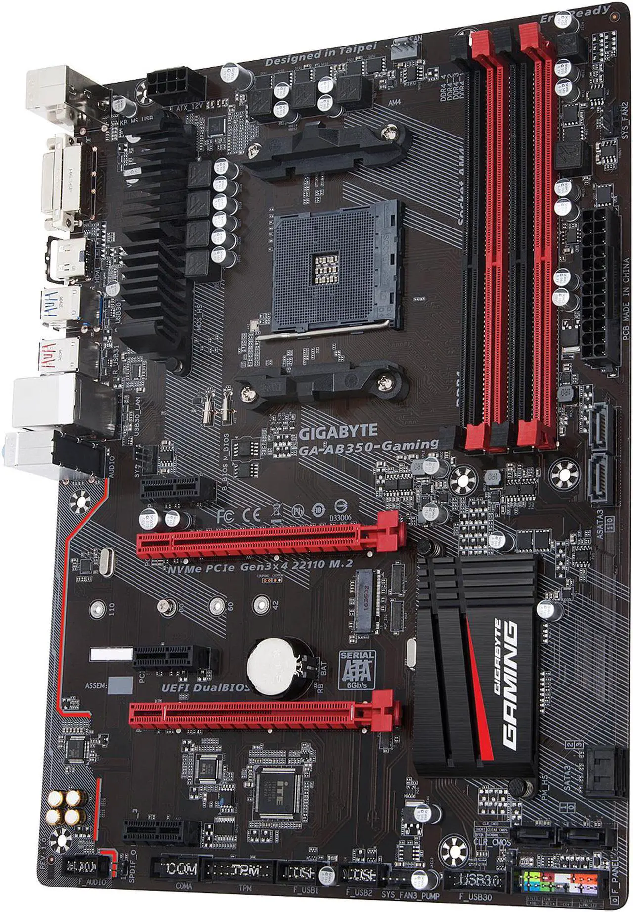 Alt view image 2 of 5 - GIGABYTE GA-AB350-Gaming (rev. 1.0) AM4 AMD B350 USB 3.1 HDMI ATX AMD Motherboard