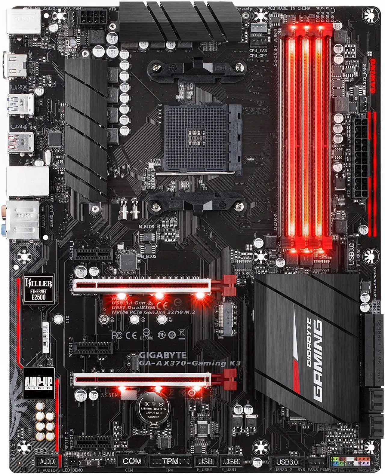 Alt view image 2 of 5 - GIGABYTE GA-AX370-Gaming K3 (rev. 1.0) AM4 AMD X370 USB 3.1 HDMI ATX AMD Motherboard