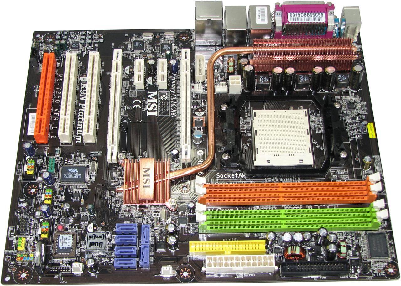 Alt view image 3 of 3 - MSI K9N Platinum AM2 NVIDIA nForce 570 Ultra MCP ATX AMD Motherboard
