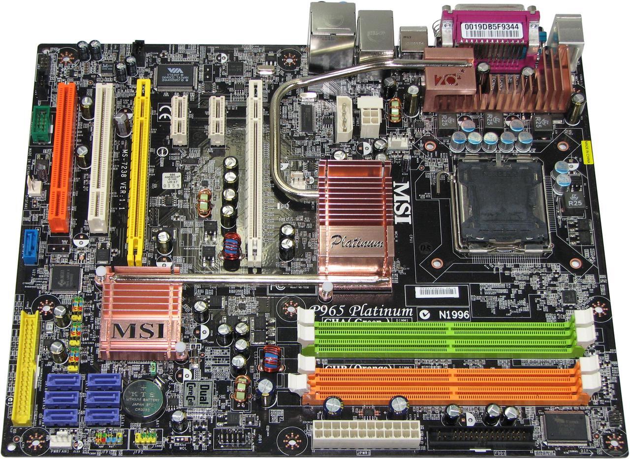 Alt view image 3 of 3 - MSI P965 Platinum LGA 775 Intel P965 Express ATX Intel Motherboard