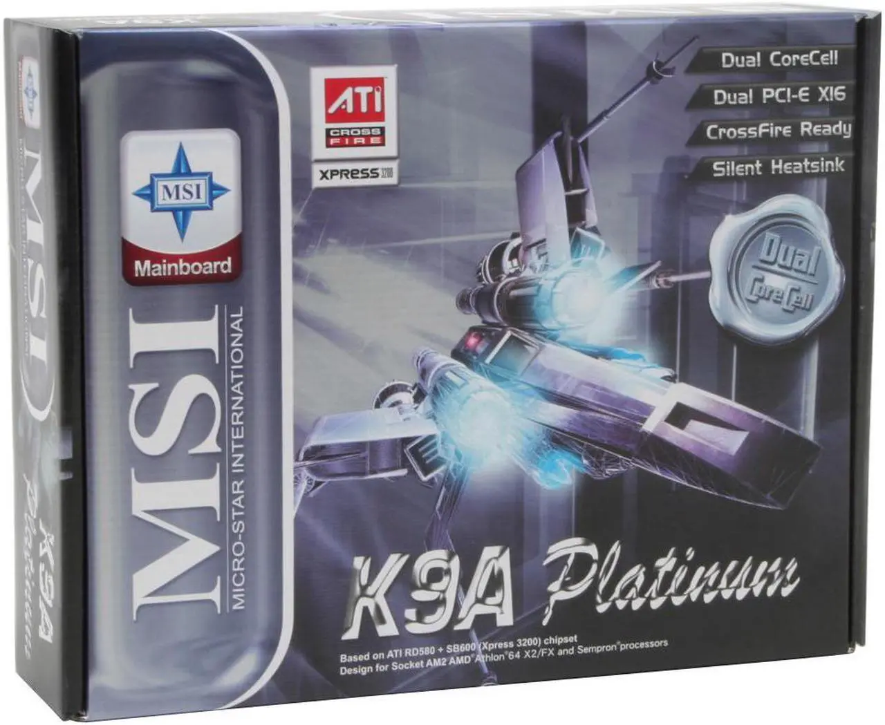 Alt view image 6 of 6 - MSI K9A Platinum AM2 AMD 580X CrossFire ATX AMD Motherboard