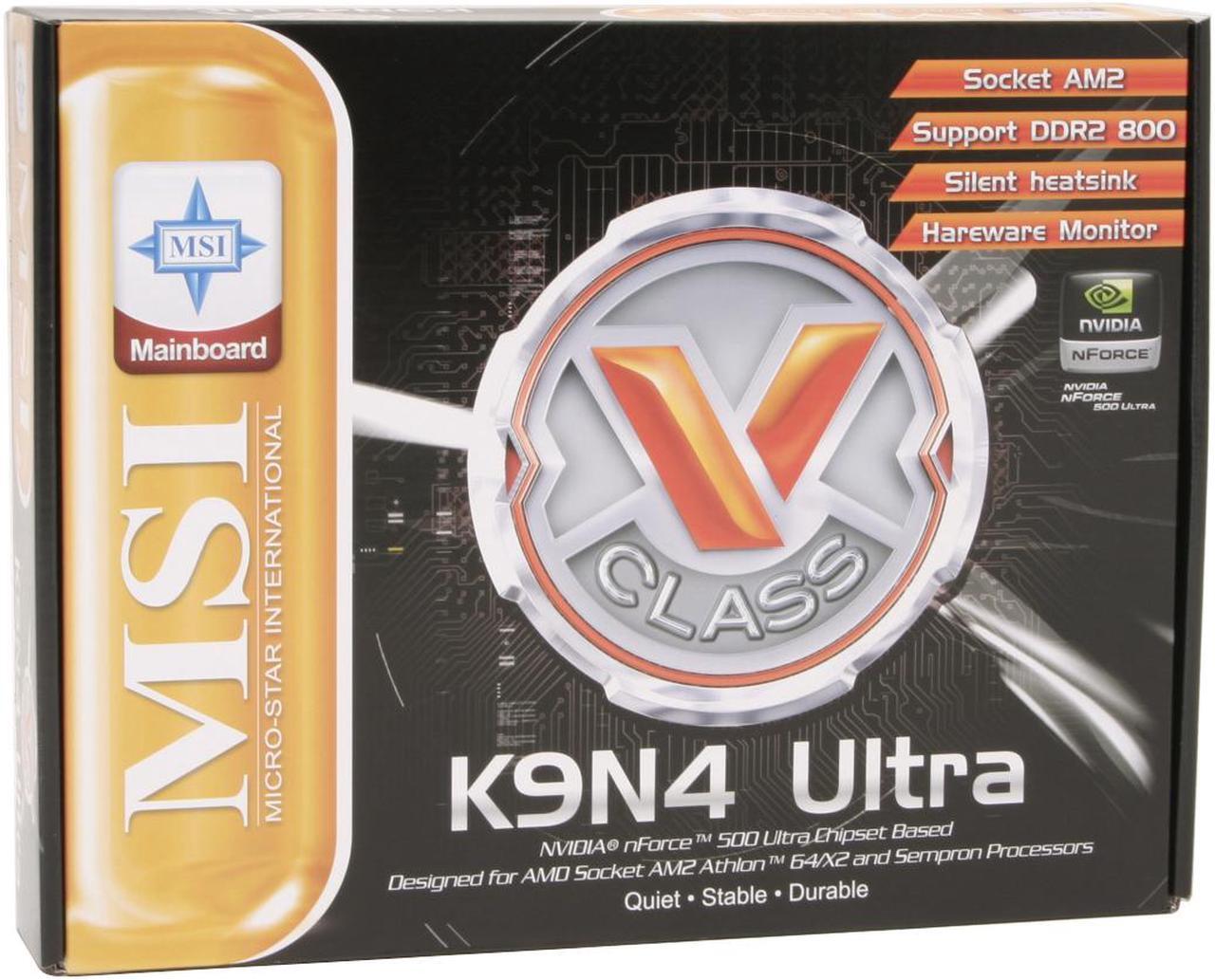 Alt view image 7 of 7 - MSI K9N4 Ultra-F AM2 NVIDIA nForce 500 Ultra ATX AMD Motherboard