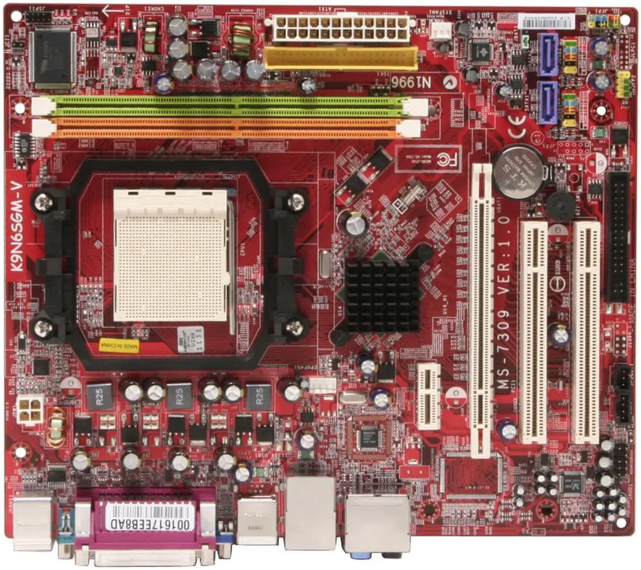 Alt view image 3 of 7 - MSI K9N6SGM-V AM2 NVIDIA GeForce 6100 Micro ATX AMD Motherboard