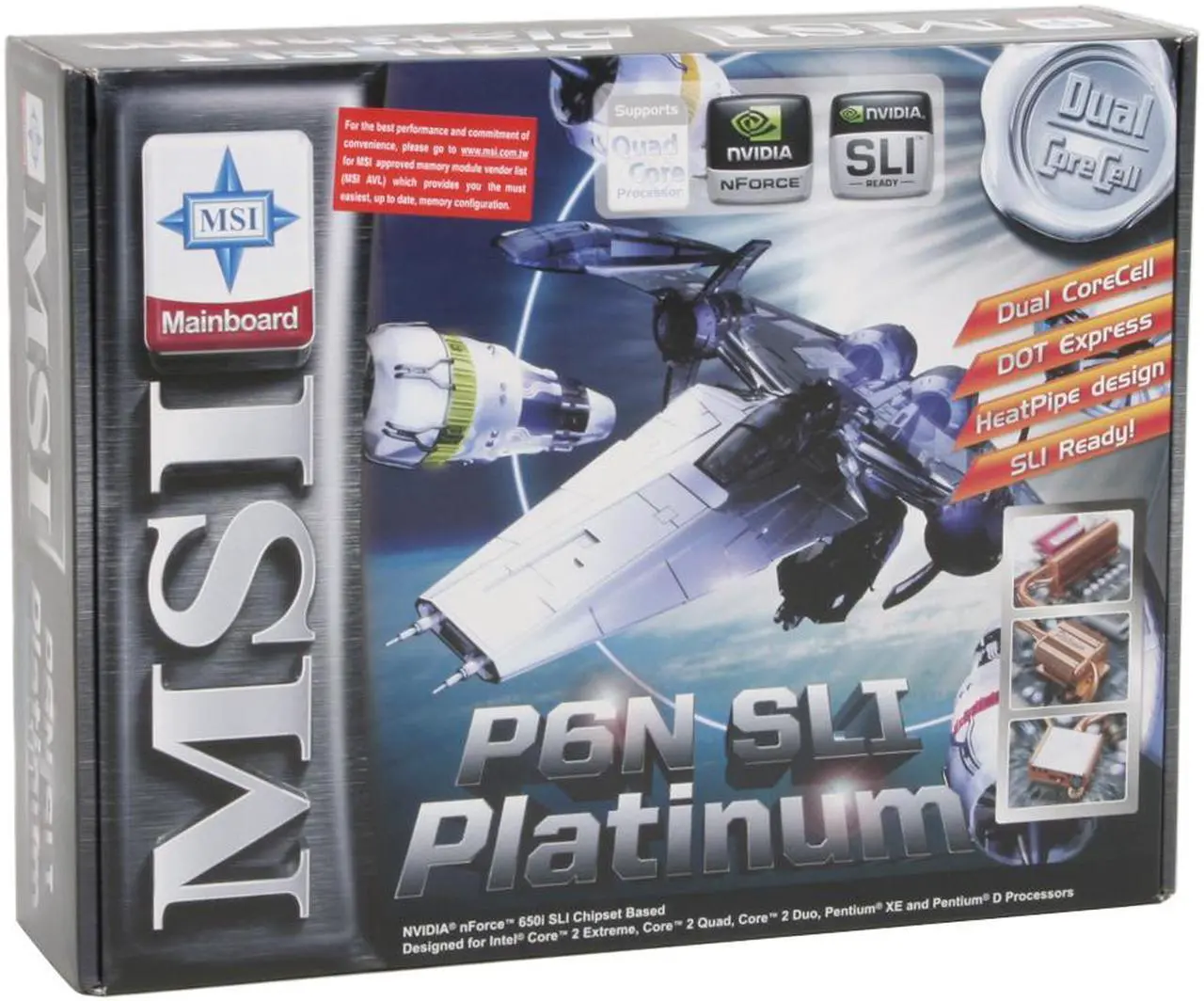 Alt view image 7 of 7 - MSI P6N SLI Platinum LGA 775 NVIDIA nForce 650i SLI ATX Intel Motherboard