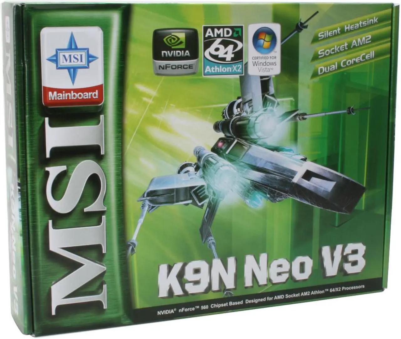 Alt view image 7 of 7 - MSI K9N Neo-F V.3 AM2 NVIDIA nForce 560 MCP ATX AMD Motherboard