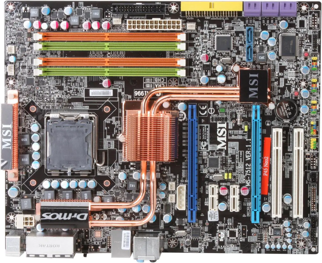 Alt view image 3 of 5 - MSI P45 Neo2-FR LGA 775 Intel P45 ATX Intel Motherboard