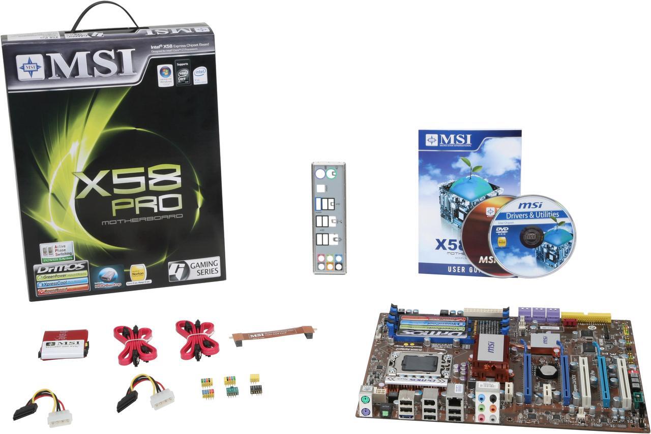 Alt view image 5 of 5 - MSI X58 Pro LGA 1366 Intel X58 ATX Intel Motherboard