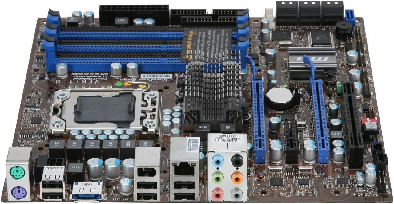 Alt view image 2 of 5 - MSI X58M LGA 1366 Intel X58 Micro ATX Intel Motherboard