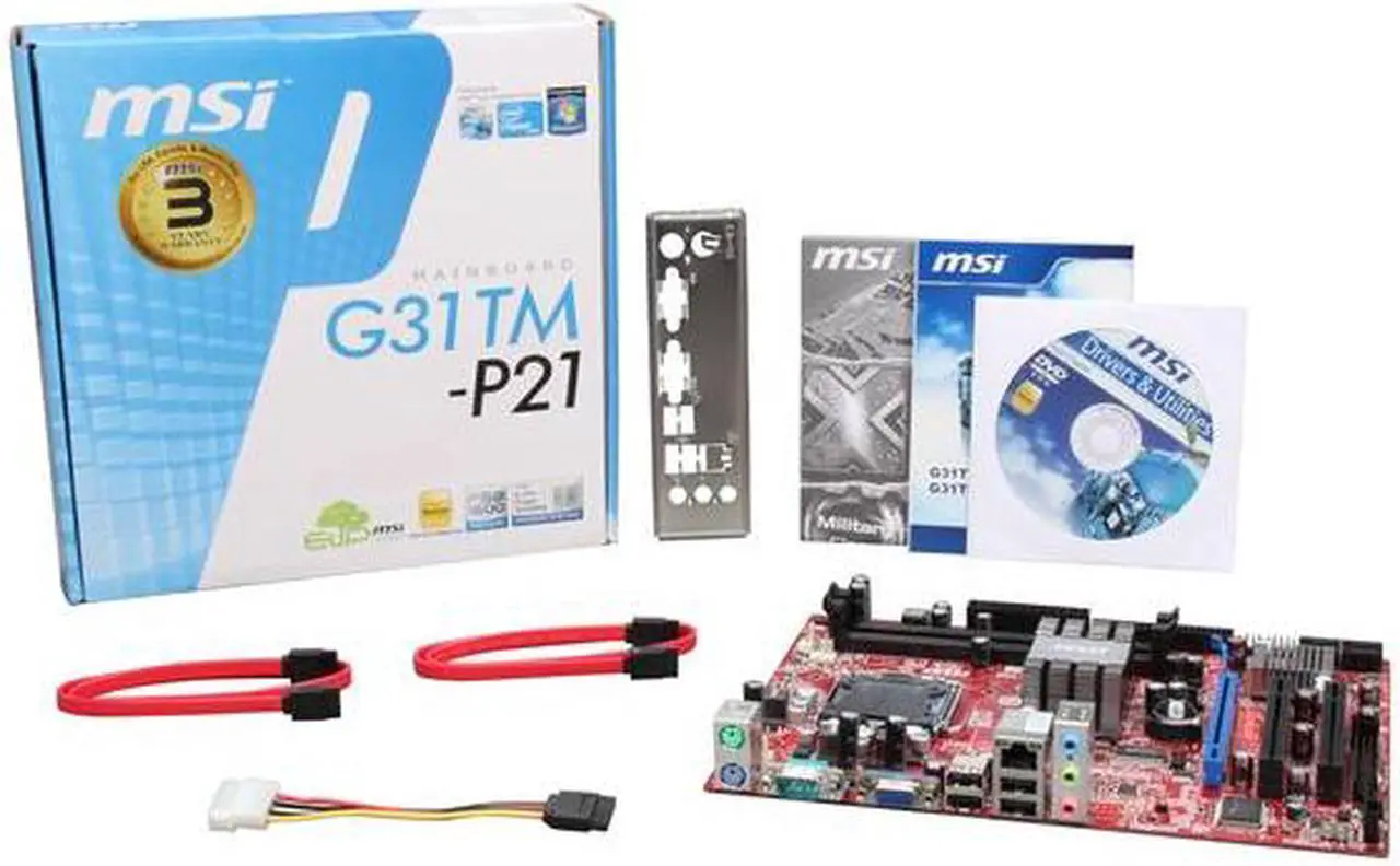 Alt view image 5 of 5 - MSI G31TM-P21 LGA 775 Intel G31 Micro ATX Intel Motherboard
