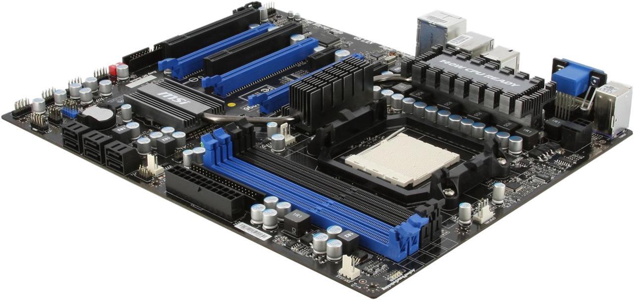 Alt view image 5 of 11 - MSI NF980-G65 AM3 NVIDIA nForce 980a SLI HDMI ATX AMD Motherboard