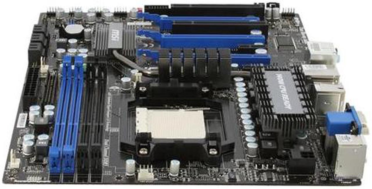 Alt view image 6 of 11 - MSI NF980-G65 AM3 NVIDIA nForce 980a SLI HDMI ATX AMD Motherboard
