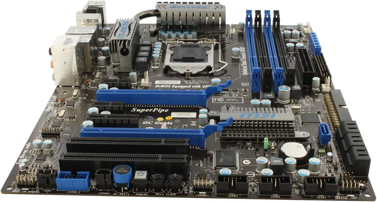 Alt view image 2 of 11 - MSI P55-GD65 LGA 1156 Intel P55 ATX Intel Motherboard