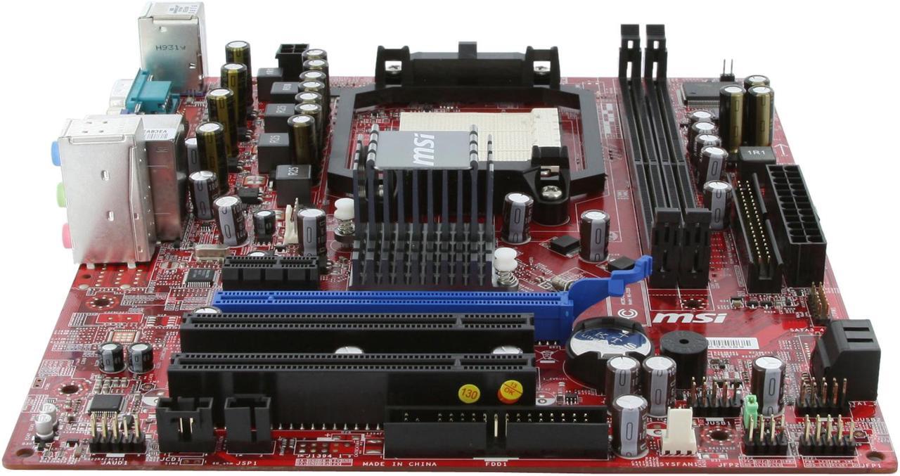 Alt view image 2 of 11 - MSI K9N6PGM2-V2 AM3/AM2+/AM2 NVIDIA GeForce 6150SE Micro ATX AMD Motherboard