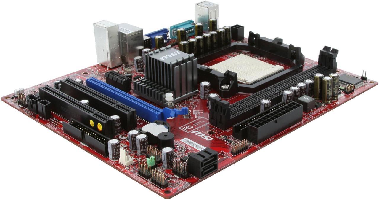 Alt view image 3 of 11 - MSI K9N6PGM2-V2 AM3/AM2+/AM2 NVIDIA GeForce 6150SE Micro ATX AMD Motherboard
