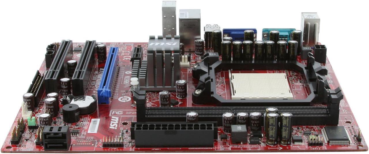 Alt view image 4 of 11 - MSI K9N6PGM2-V2 AM3/AM2+/AM2 NVIDIA GeForce 6150SE Micro ATX AMD Motherboard