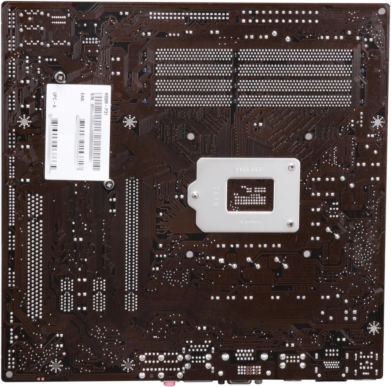 Alt view image 4 of 5 - MSI H55M-P31 LGA 1156 Intel H55 Micro ATX Intel Motherboard