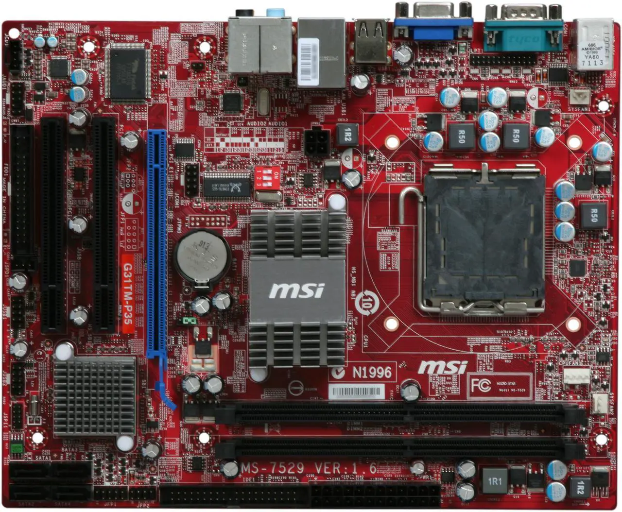 Alt view image 3 of 5 - MSI G31TM-P35 LGA 775 Intel G31 Micro ATX Intel Motherboard