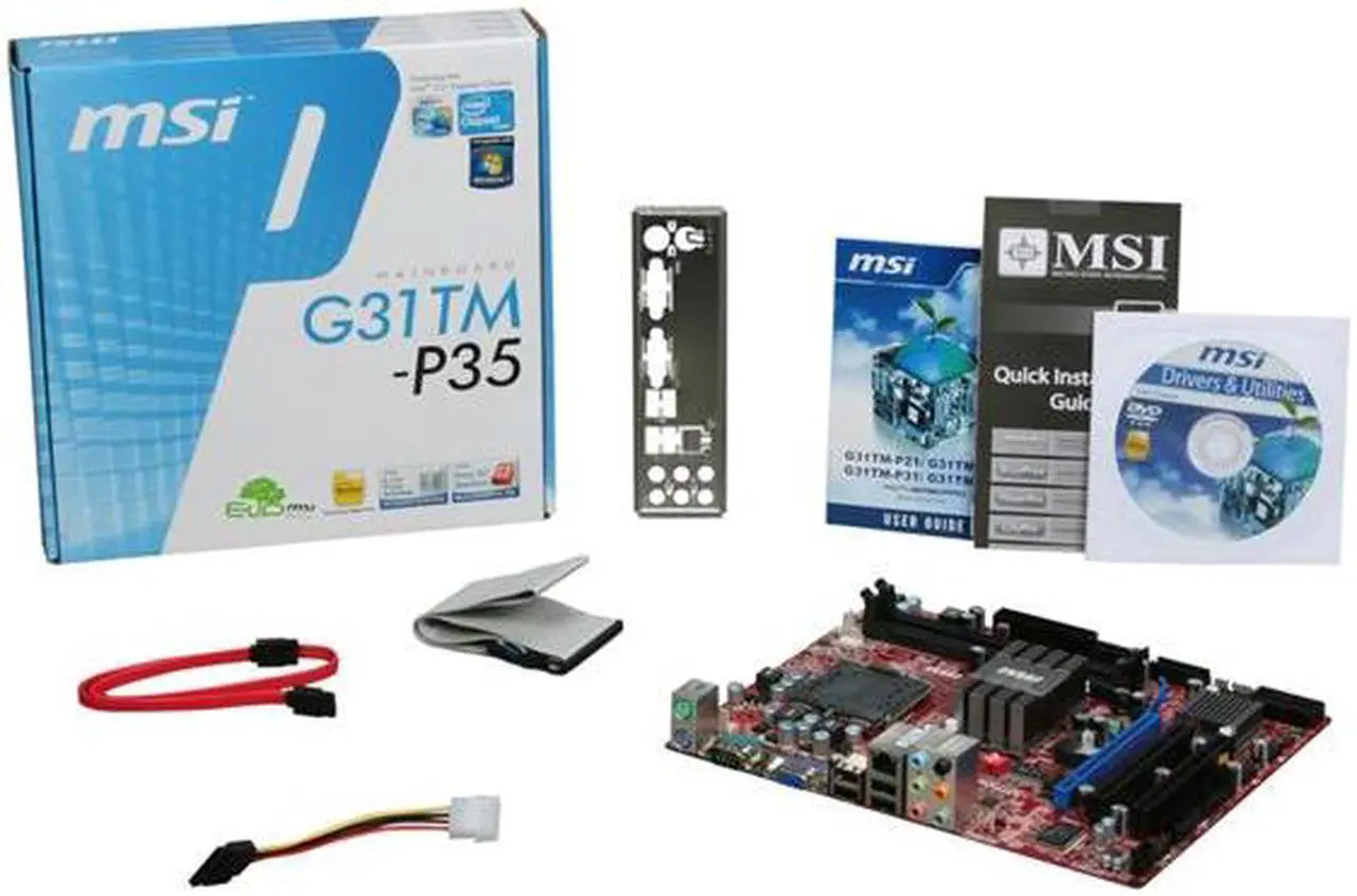 Alt view image 5 of 5 - MSI G31TM-P35 LGA 775 Intel G31 Micro ATX Intel Motherboard