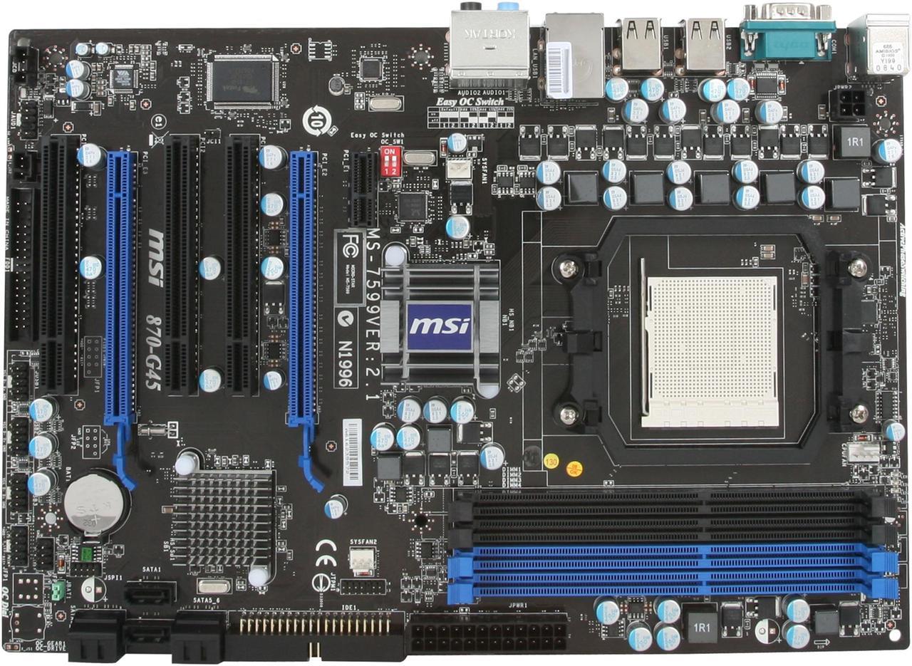 Alt view image 3 of 5 - MSI 870-G45 AM3 AMD 770 ATX AMD Motherboard