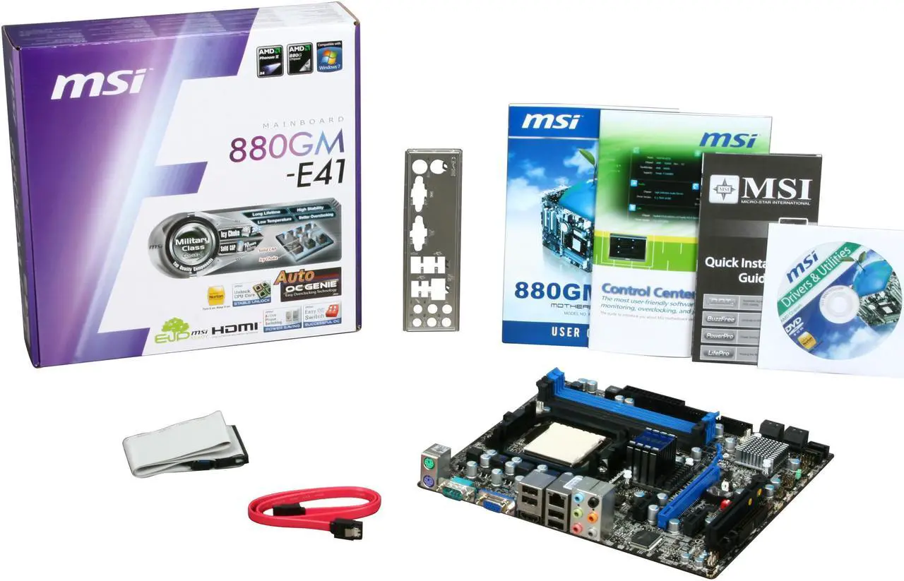 Alt view image 5 of 5 - MSI 880GM-E41 AM3 AMD 880G HDMI Micro ATX AMD Motherboard
