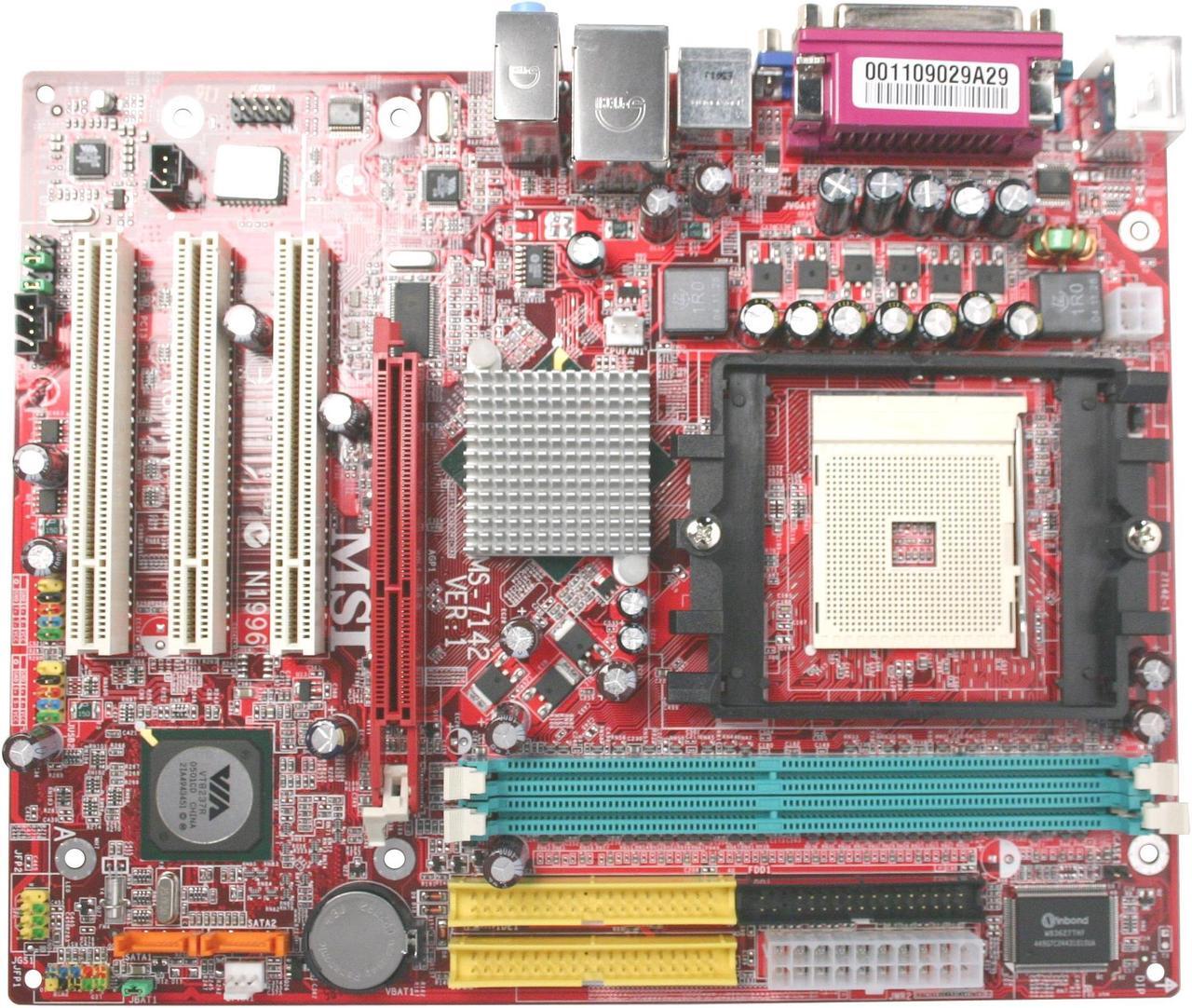 Alt view image 2 of 3 - MSI K8MM-V 754 VIA K8M800 Micro ATX AMD Motherboard
