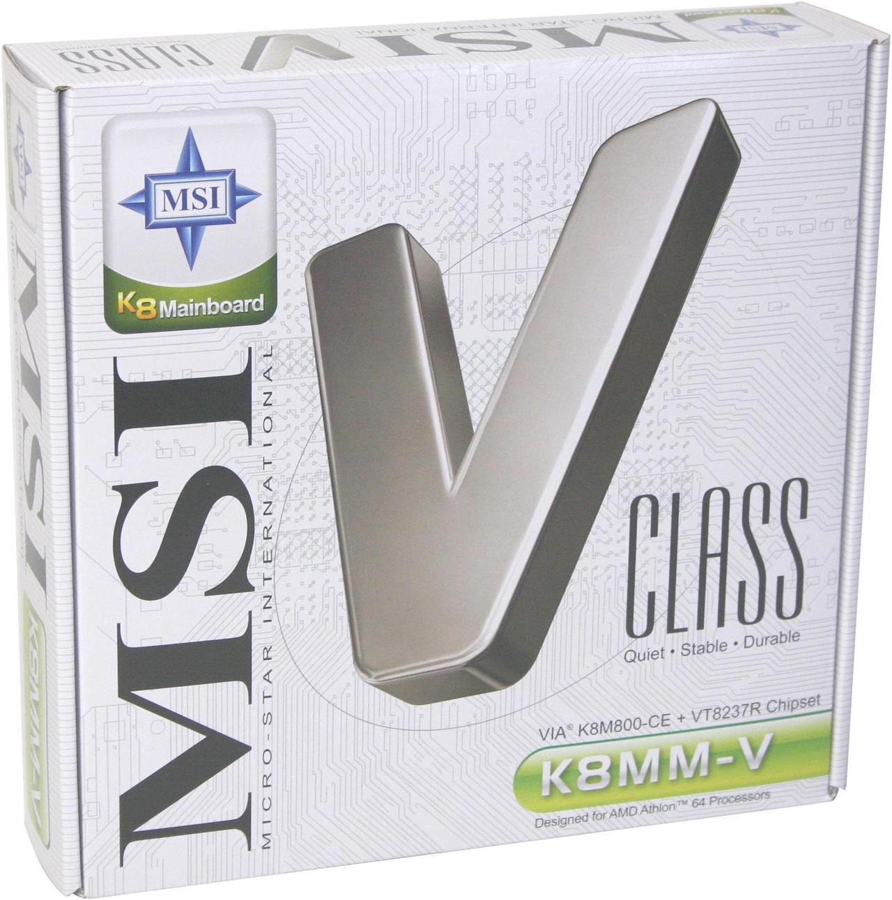 Alt view image 3 of 3 - MSI K8MM-V 754 VIA K8M800 Micro ATX AMD Motherboard