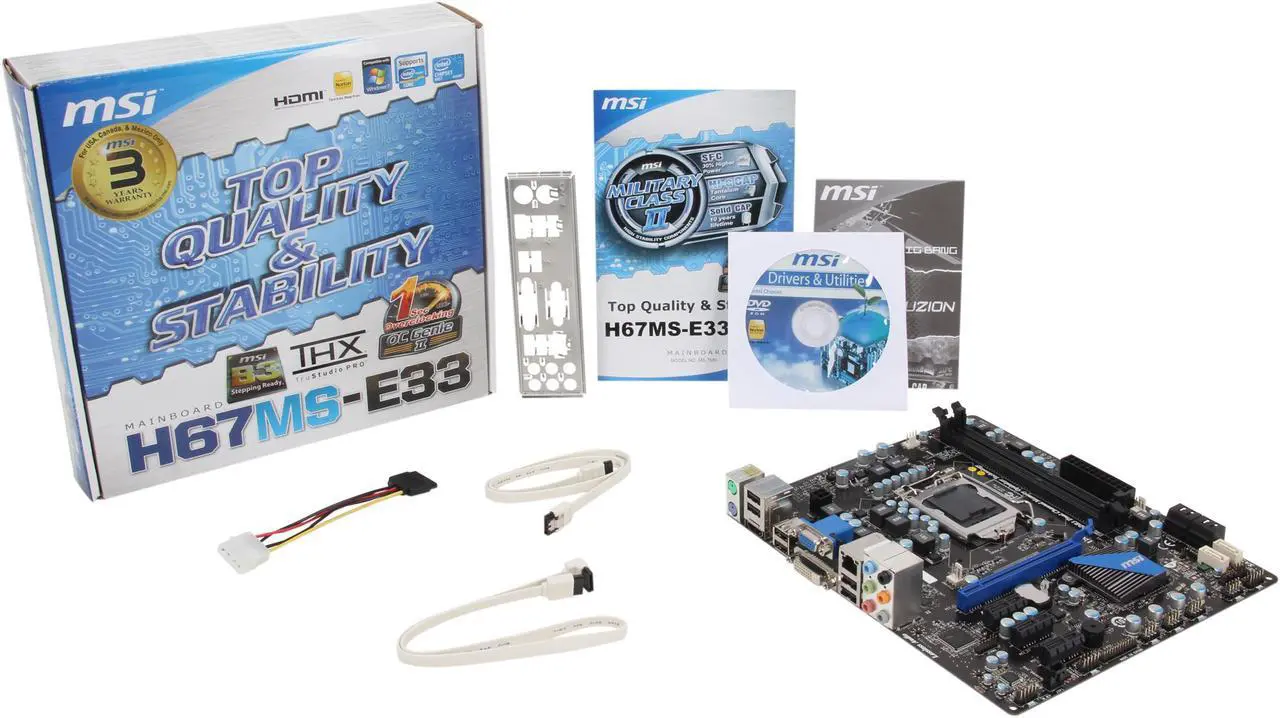 Alt view image 5 of 5 - MSI H67MS-E33 (B3) LGA 1155 Intel H67 HDMI Micro ATX Intel Motherboard