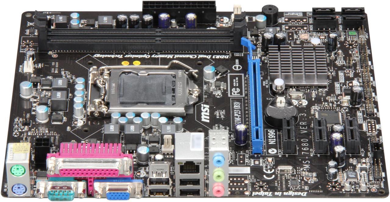Alt view image 2 of 5 - MSI H61M-P23 (B3) LGA 1155 Intel H61 Micro ATX Intel Motherboard