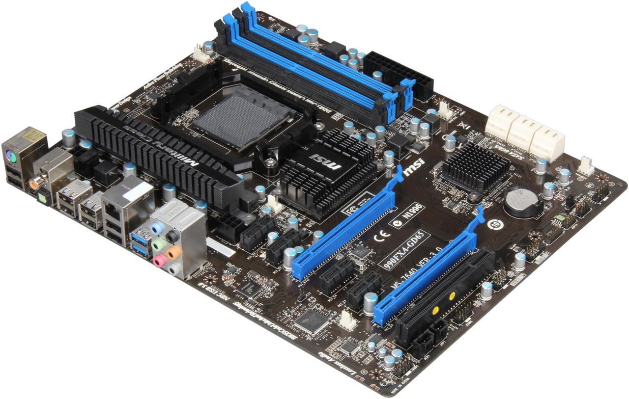 Main image of MSI 990FXA-GD65 AM3+ AMD 990FX SATA 6Gb/s USB 3.0 ATX AMD Motherboard