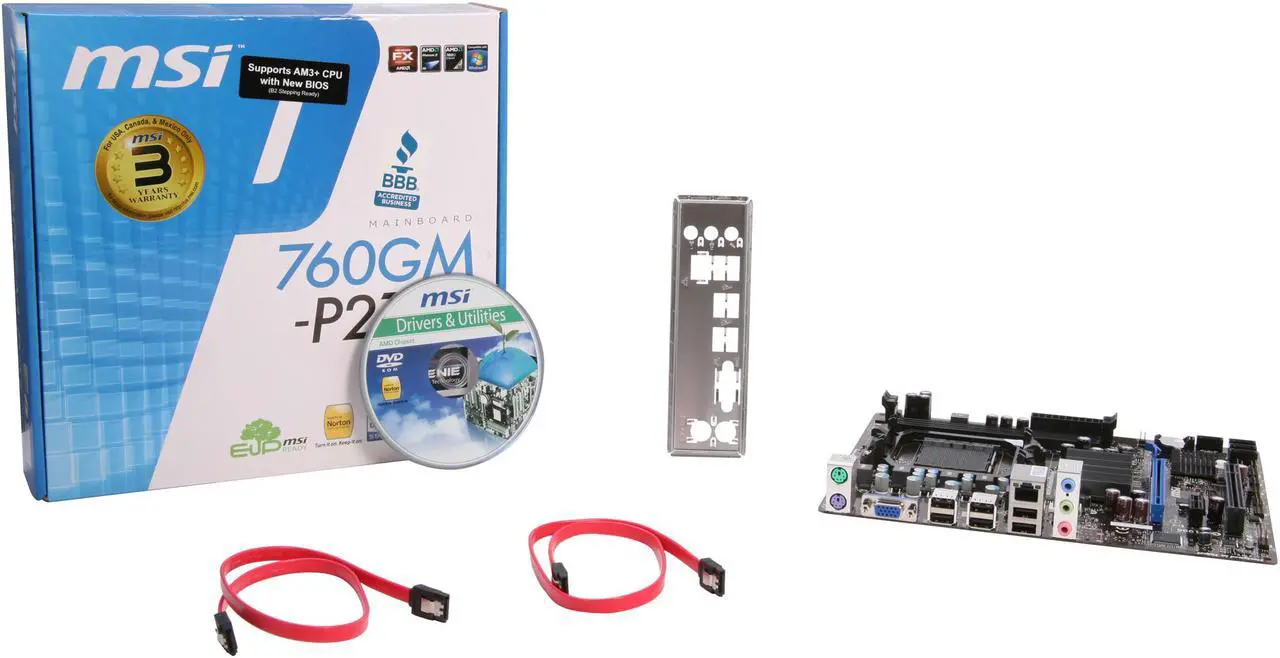 Alt view image 5 of 5 - MSI 760GM-P21 (FX) AM3+ AMD 760G Micro ATX AMD Motherboard