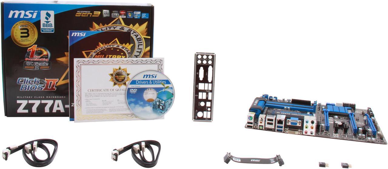 Alt view image 5 of 5 - MSI Z77A-GD55 LGA 1155 Intel Z77 HDMI SATA 6Gb/s USB 3.0 ATX Intel Motherboard with UEFI BIOS