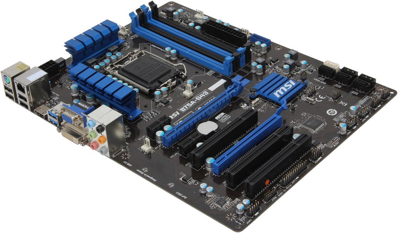 MSI B75A-G43 LGA 1155 Intel B75 HDMI SATA 6Gb/s USB 3.0 ATX Intel Motherboard with UEFI BIOS