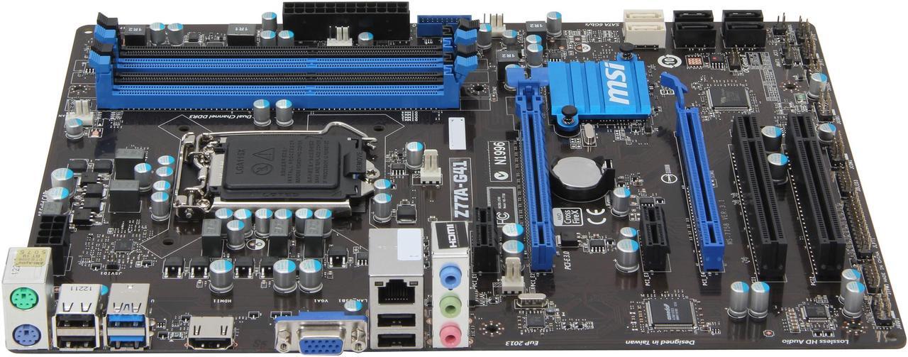 Alt view image 2 of 5 - MSI Z77A-G41 LGA 1155 Intel Z77 HDMI USB 3.0 ATX Intel Motherboard with UEFI BIOS