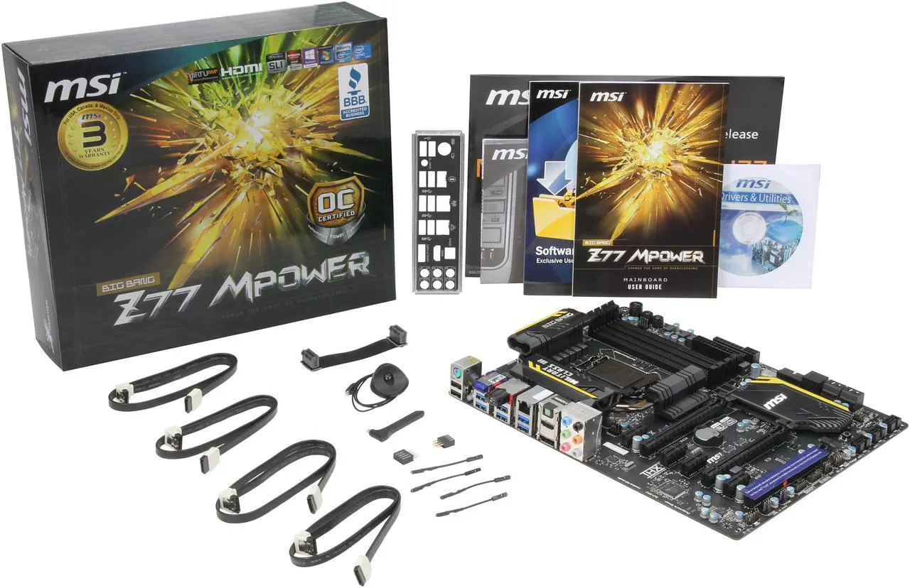 Alt view image 5 of 5 - MSI Z77 MPOWER LGA 1155 Intel Z77 HDMI USB 3.0 ATX Intel Motherboard with UEFI BIOS