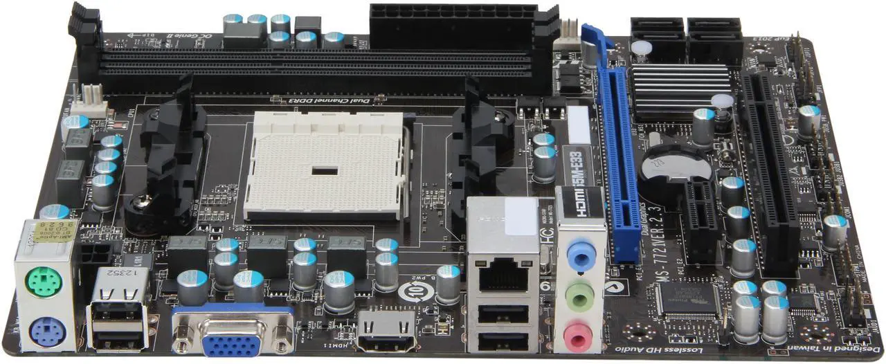 Alt view image 2 of 5 - MSI FM2-A55M-E33 FM2 AMD A55 (Hudson D2) HDMI Micro ATX AMD Motherboard with UEFI BIOS