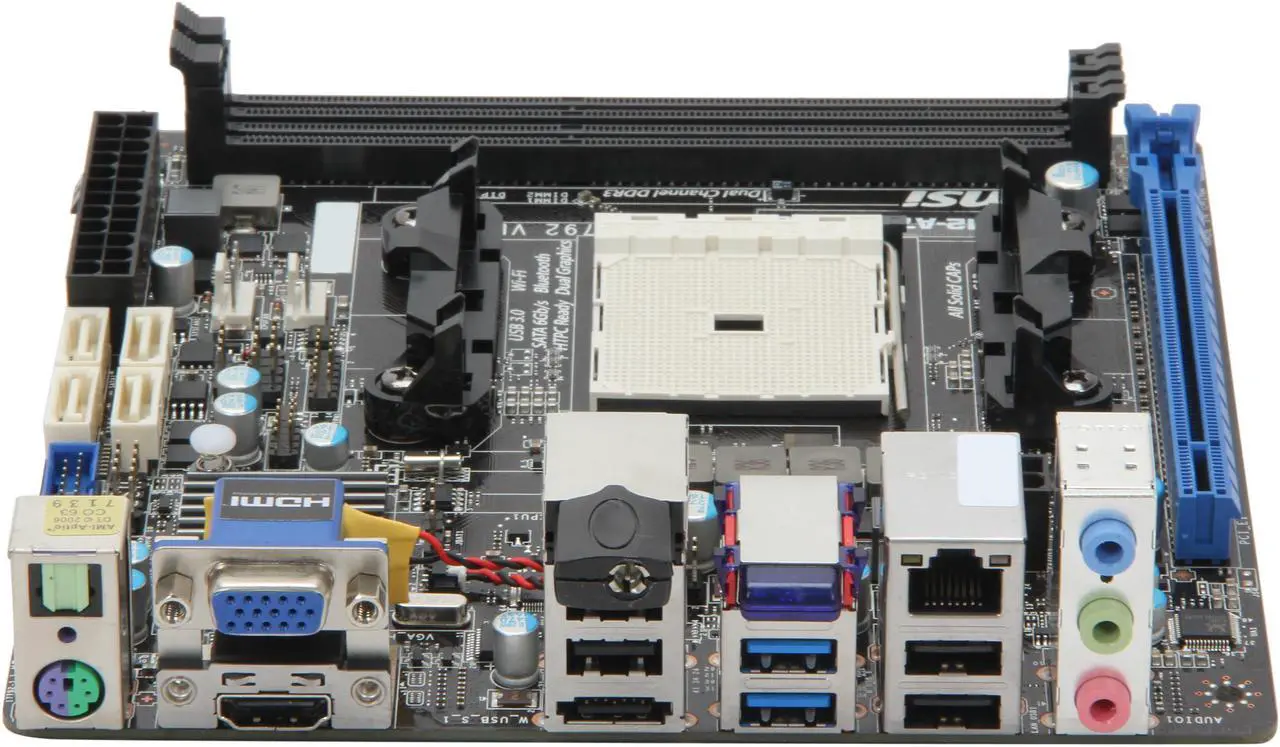 Alt view image 2 of 5 - MSI FM2-A75IA-E53 FM2 AMD A75 (Hudson D3) USB 3.0 HDMI Mini ITX AMD Motherboard