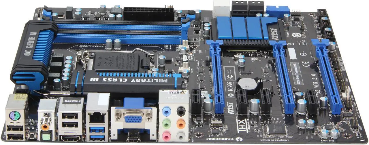 Alt view image 2 of 5 - MSI Z77A-G45 Thunderbolt LGA 1155 Intel Z77 HDMI USB 3.0 ATX Intel Motherboard with UEFI BIOS