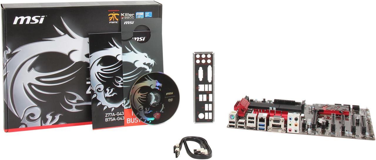 Alt view image 5 of 5 - MSI Z77A-G43 Gaming LGA 1155 Intel Z77 HDMI SATA 6Gb/s USB 3.0 ATX Intel Motherboard