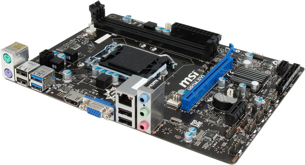 MSI H81M-E33 LGA 1150 Intel H81 HDMI SATA 6Gb/s USB 3.0 Micro ATX Intel Motherboard